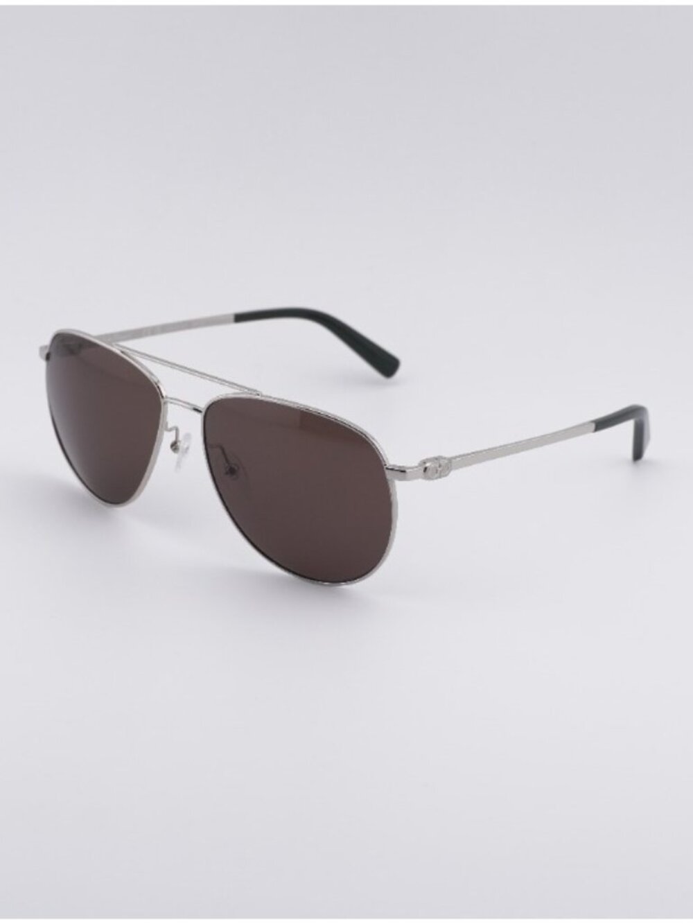 Salvatore Ferragamo SF157S 045 Sunglasses Silver Aviator Frame, Brown Lenses